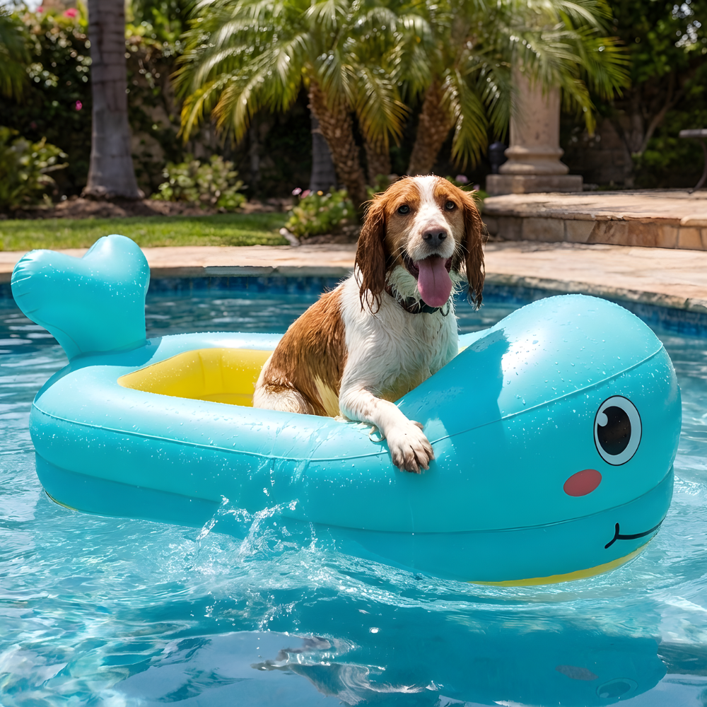 PupFloat Inflatable Dog Pool Float Cute Whale & Duck Pet Float for ...