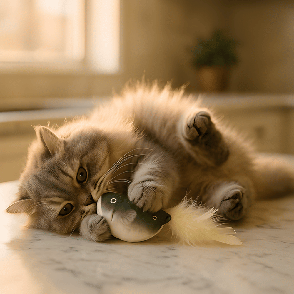 PurrFluff │ Feather Bell Catnip Teaser Toy for Kittens