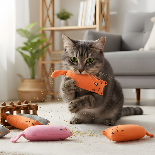 PurrKick │ Catnip Filled Plush Cat Toy Set