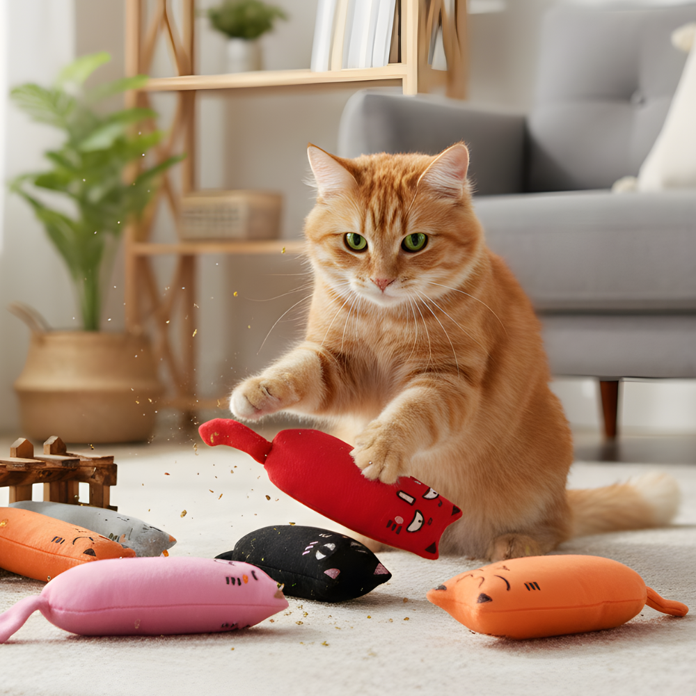 PurrKick │ Catnip Filled Plush Cat Toy Set