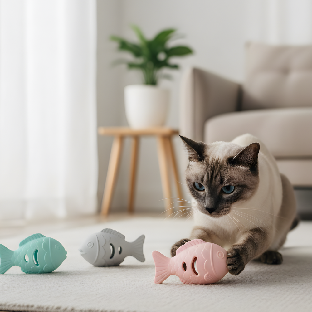 PurrPuzzle │ Fish Interactive Cat Treat Dispenser