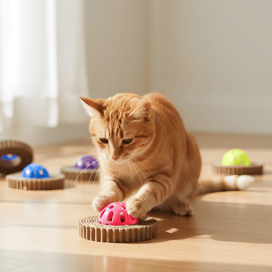 PurrSpin │ Scratch & Play Ball Toy for Indoor Cats