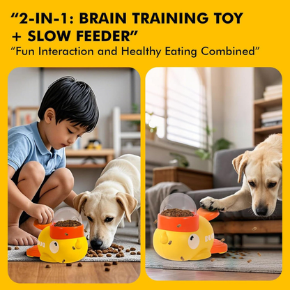 QuackBite │ Duck Shaped Dog Slow Feeder Puzzle Treat Dispenser
