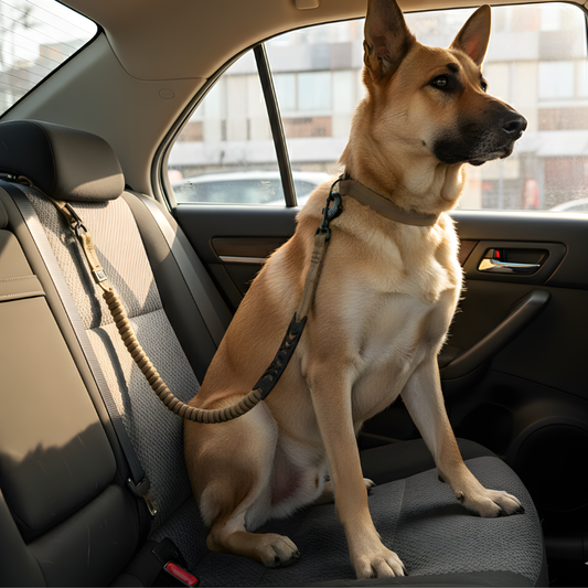 SecureStride │ Heavy Duty Dog Leash with Car Seatbelt Clip