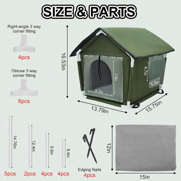 ShelterMax │ Weatherproof Outdoor Cat House with Insulated Shelter