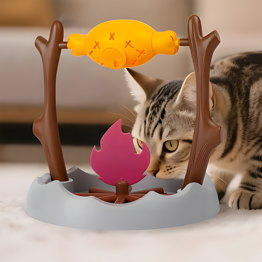 SnackSpin │ Rotating Cat Treat Puzzle Feeder