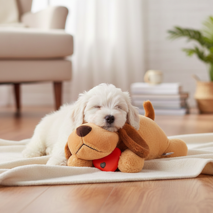 SnuggleBeat │ Calming Heartbeat Plush Puppy Dog Toy