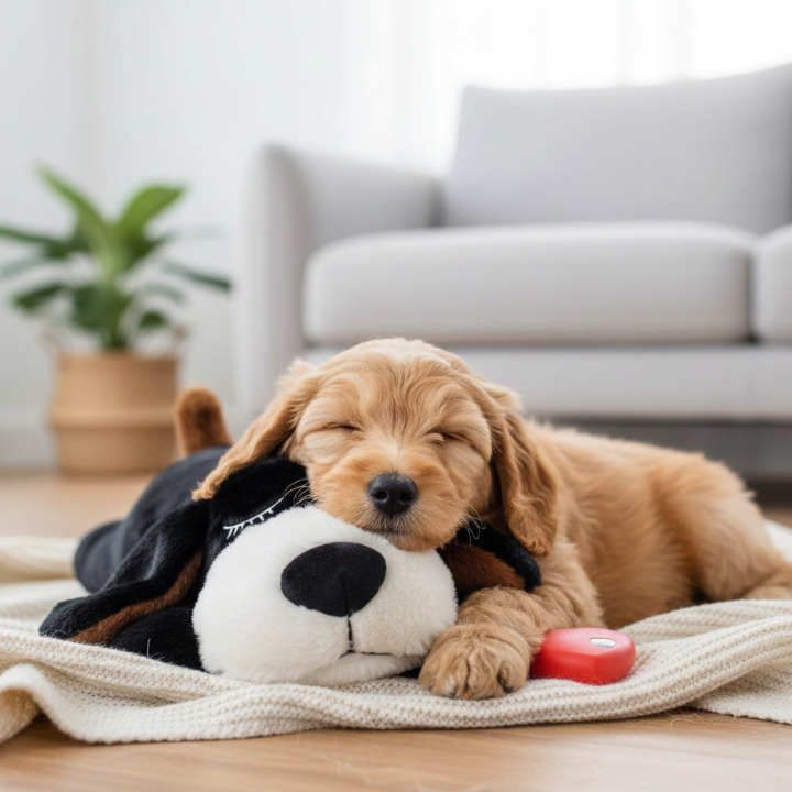 SnuggleBeat │ Calming Heartbeat Plush Puppy Dog Toy