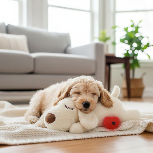 SnuggleBeat │ Calming Heartbeat Plush Puppy Dog Toy