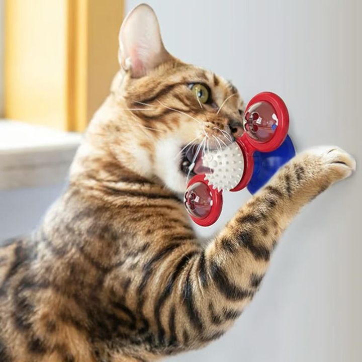 SpinBloom │ Interactive Windmill Cat Toy with Catnip