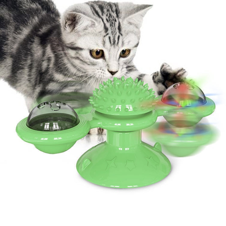 SpinBloom │ Interactive Windmill Cat Toy with Catnip