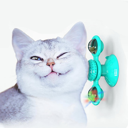 SpinBloom │ Interactive Windmill Cat Toy with Catnip