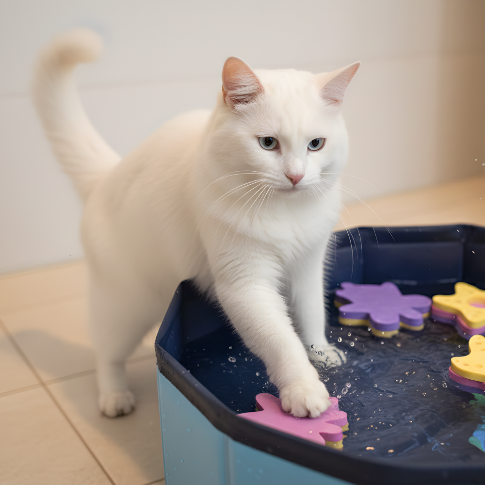 SplashNest │ Foldable Cat Water Play Pool