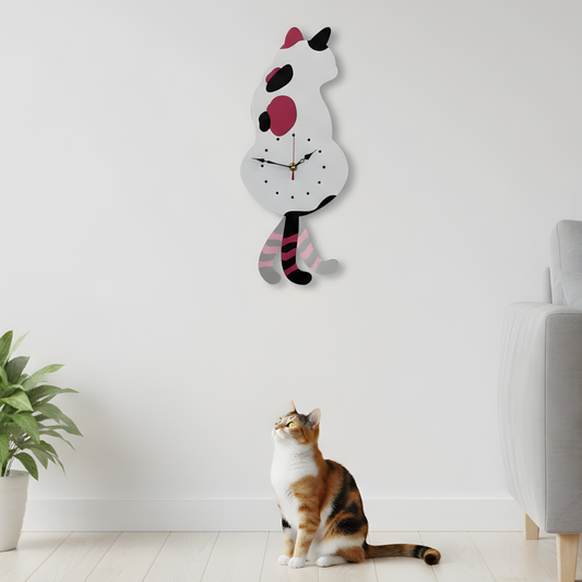 TailTick │ Silent Swinging Tail Wall Clock for Cat Lovers