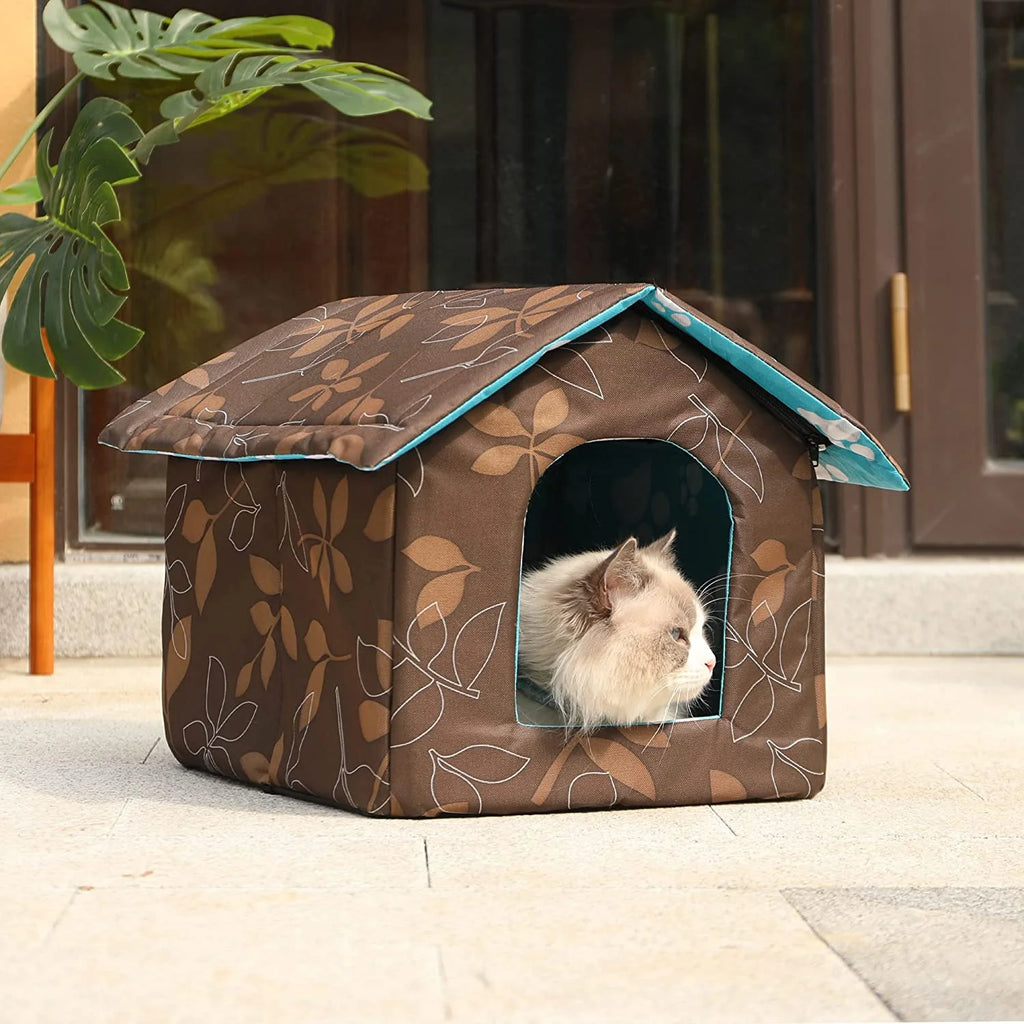 ThermaPaw │ Cat House with Self Warming Pad