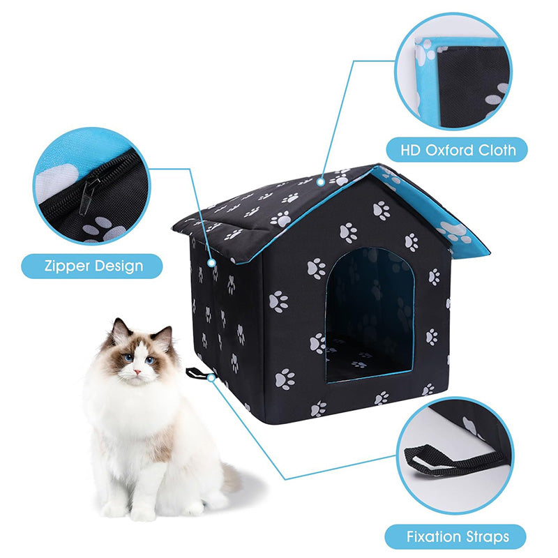 ThermaPaw │ Cat House with Self Warming Pad