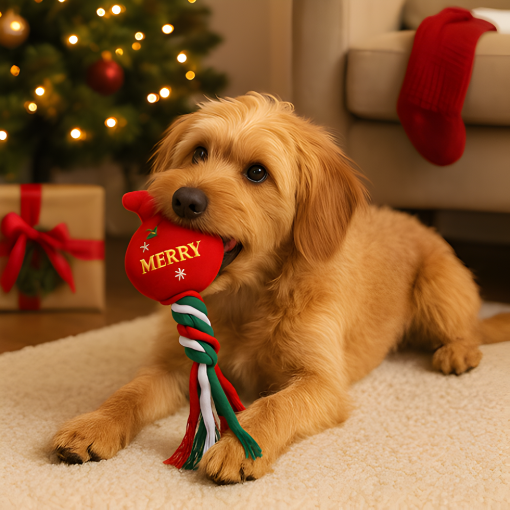TinselTug │ Holiday Chew & Tug Toys for Dogs