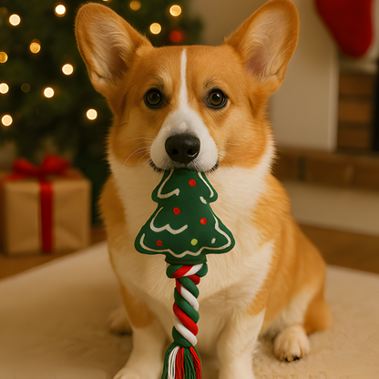 TinselTug │ Holiday Chew & Tug Toys for Dogs ( 6 Pack )