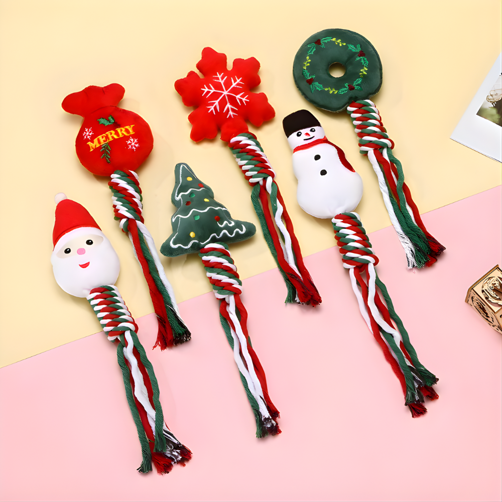 TinselTug │ Holiday Chew & Tug Toys for Dogs