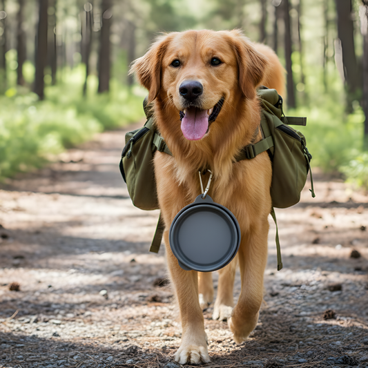 TrailFeast │ Compact Dual Foldable Dog Travel Bowl