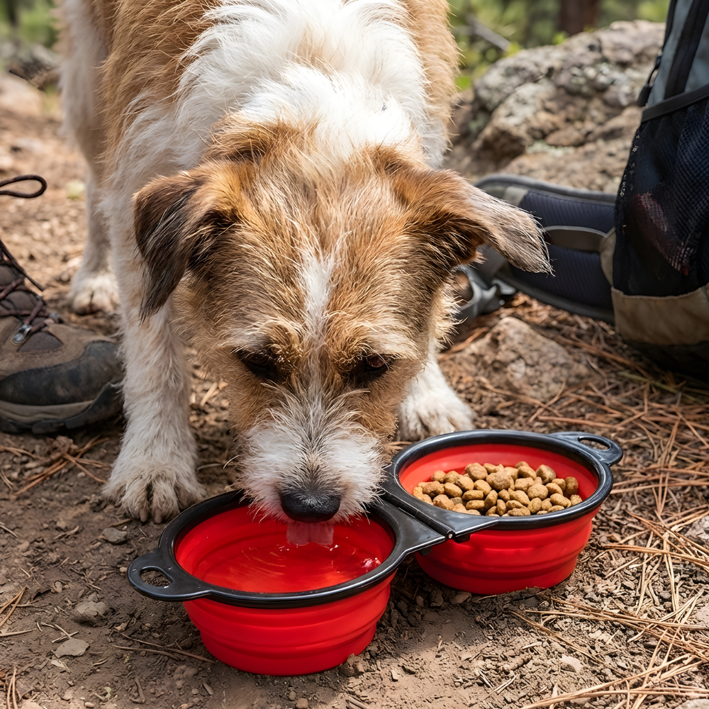 TravelTails │ 2 in 1 Foldable Pet Bowl