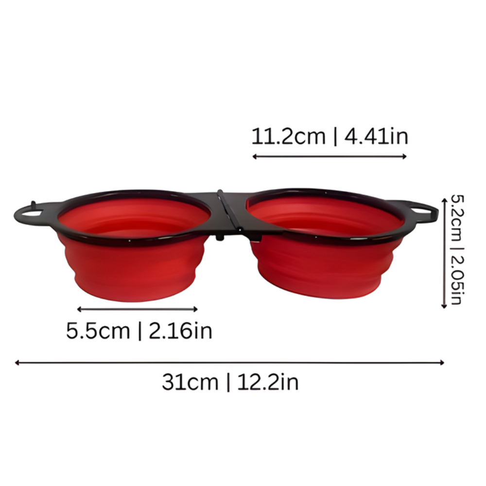 TravelTails │ 2 in 1 Foldable Pet Bowl