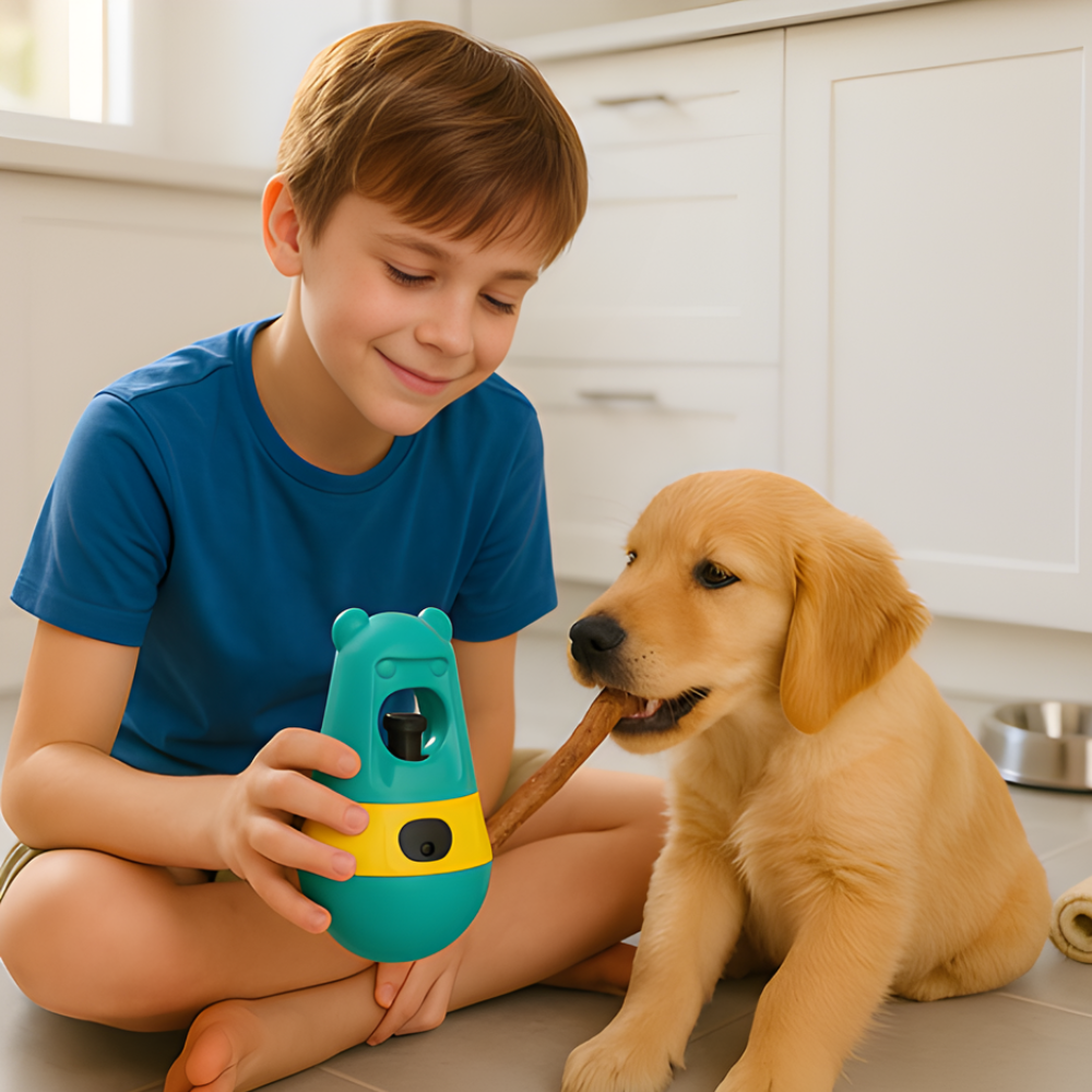 TreatTumbler │ Rolling Puzzle Snack Dispenser Dog Toy