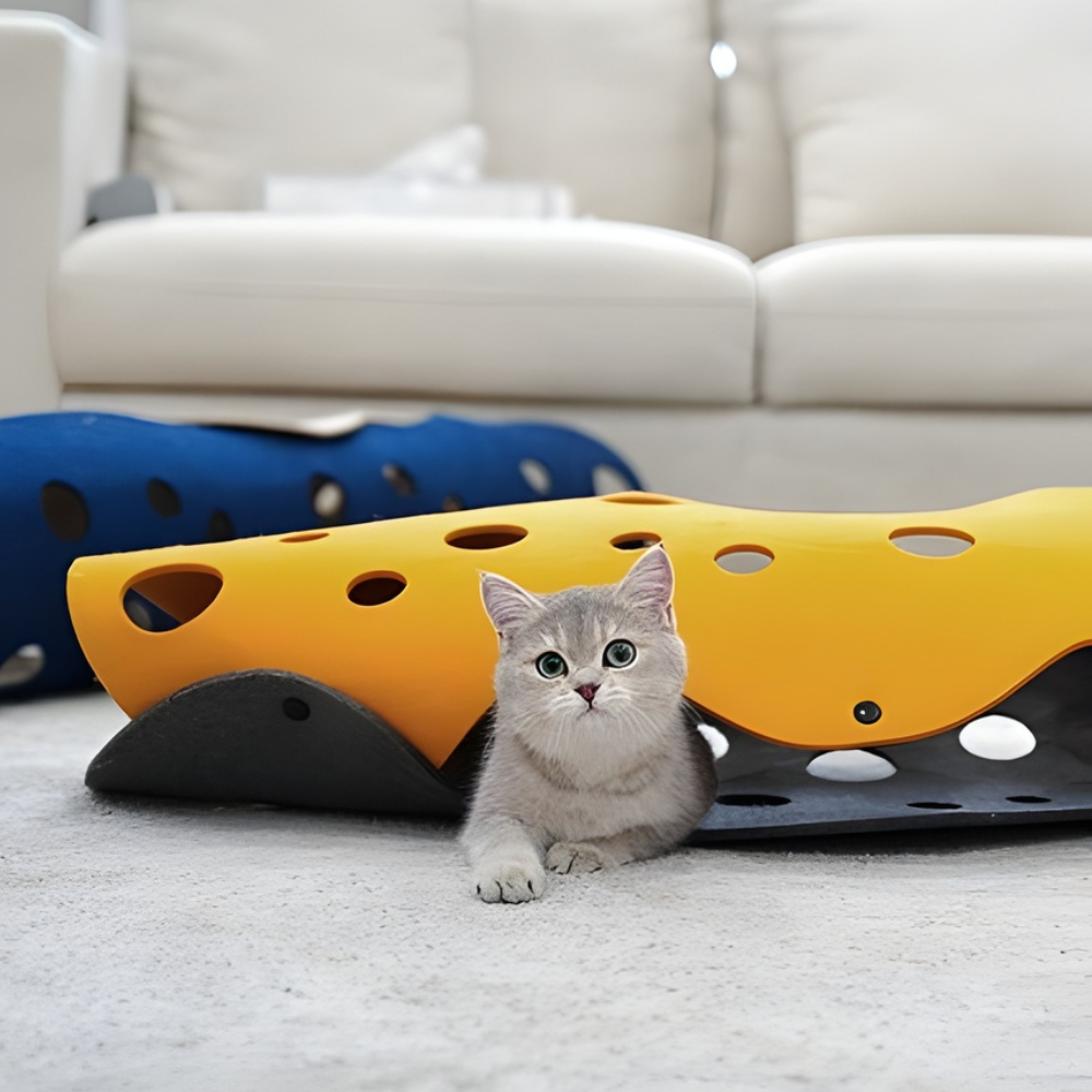 TunnelPaws │ Soft Foldable Play Tunnel and Cozy Hideout for Cats