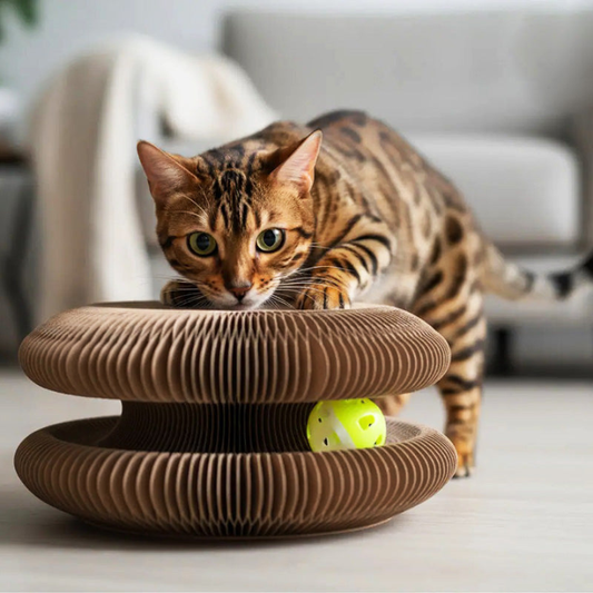 WhirlNest │ Cat Toy with Built In Scratching Pad