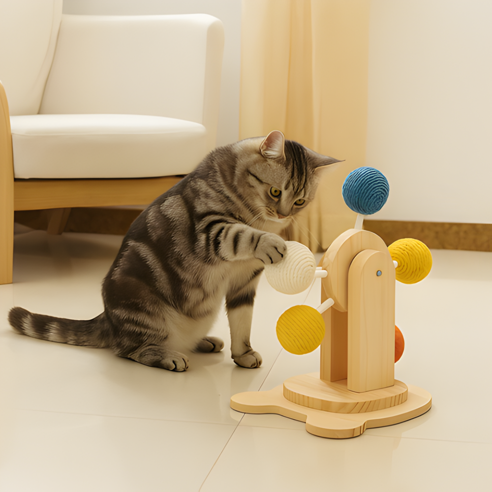 WhiskerWheel │ Cat Rotating Scratch Toy