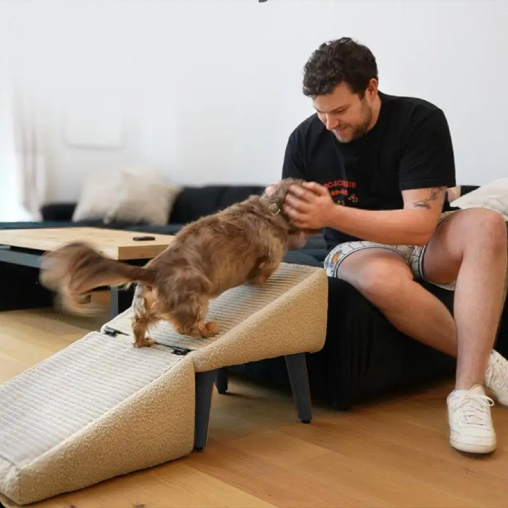 Split Ottoman Dog Ramp, 2-1 Sofa and Ottoman for Couch Bed Car & Cats